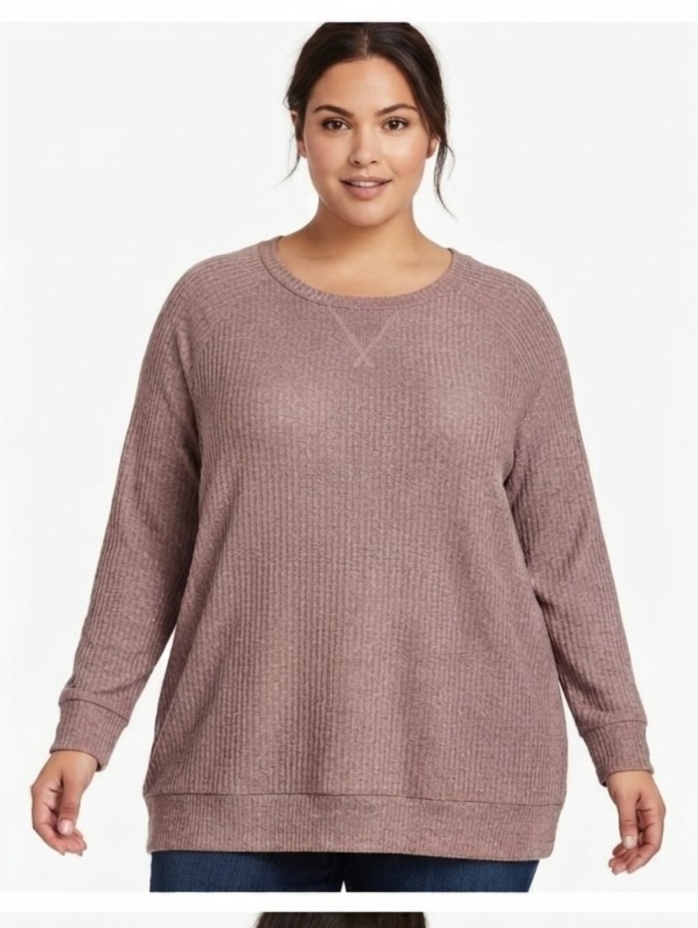 NWT Torrid Mauve Waffle Knit Raglan Sweater